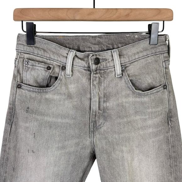 Levi's 505C Light Gray Denim Distressed Slim Straight Mid Rise Jeans - Picture 4 of 11